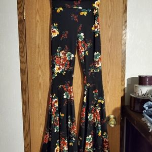Floral print bell bottoms
